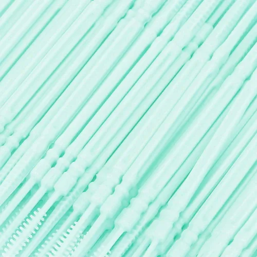 Miniatura 3 de 200Pcs Double Head Plastic Toothpick, Soft Tooth Floss Picks Interdental Brush Flosser Sticks Oral Brush Cleaning Tool (Green)