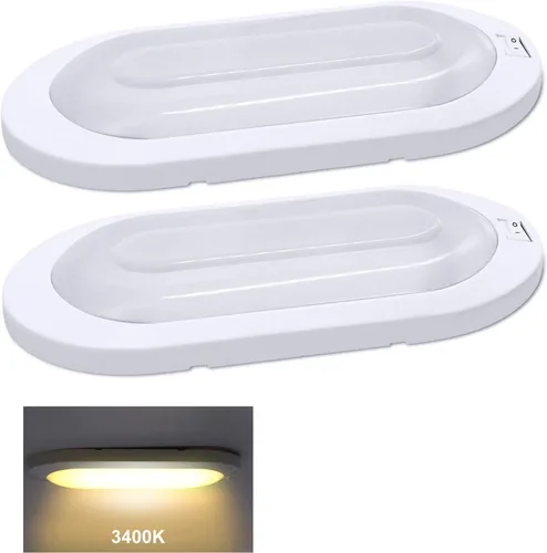 Miniatura 9 de Facon - Juego de 2 accesorios de luz LED para RV de 12 V, luz de techo con interruptor - DDS01-008, luz interior de 12 voltios para autocaravanas