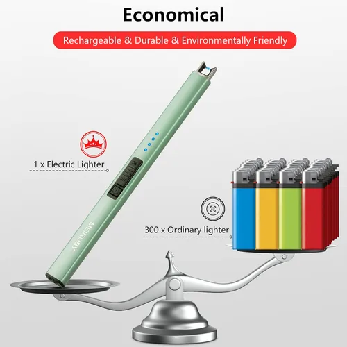 Miniatura 5 de MEIRUBY Encendedor Eléctrico de Velas, Regalos para Rellenos de Medias de Navidad para Mujeres Mamá Hombres Esposa Hermana, Encendedor USB de Arco