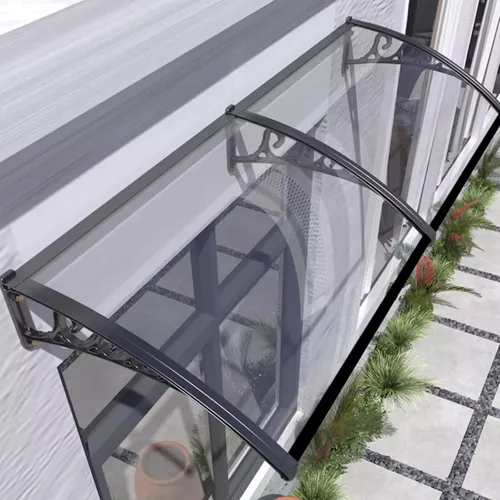 Cubierta moderna de policarbonato para puerta delantera al aire libre, protección contra la nieve y la lluvia UV, para jardín, balcón (24 x 63