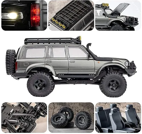 Miniatura 3 de Fms FCX18S 1/18 Land Cruiser LC80 S RC Rock Crawler Scale Katana Toyota RC Car 2.4Ghz 4WD Off-Road Impermeable RC Truck Vehículo RTR All Terrains