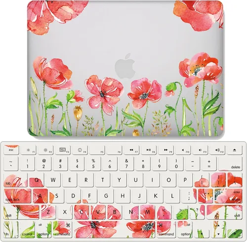 Miniatura 7 de IVY Para MacBook Air 15 con M2 (Modelos: A2941) Flower Garland Clear Case con cubierta de teclado - A