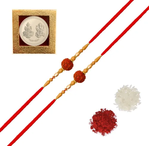Miniatura 7 de Rakhi/Rakhi for Brother/Rudraksha Rakhi/Rakhi for Brother with Gift Set/Rakhi Bracelet/rakhi for brother and bhabhi/Rakhi Set