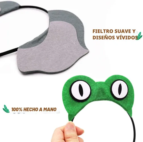 Miniatura 5 de CiyvoLyeen Diademas de orejas de animales, cumpleaños, selva, safari, zoológico, recuerdo de fiesta, mono rinoceronte, elefante, aro de pelo