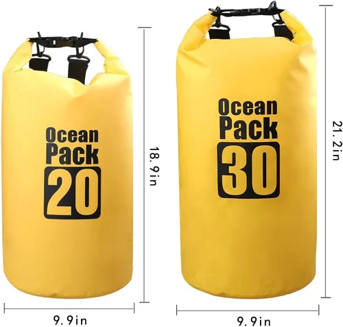 Miniatura 2 de Bolsa seca flotante impermeable Bear Outdoor, para canotaje, kayak, senderismo, snowboard, acampada, rafting, pesca y excursionismo Amarillo