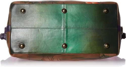 Miniatura 4 de Anna by Anuschka Bolso de viaje grande de cuero pintado a mano para mujer - Serengeti Sunset