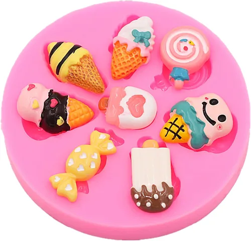 Juego de moldes de silicona para galletas de caramelo de caramelo, proyectos de herramientas de elaboración de fondant epoxi, colgante de fondant,