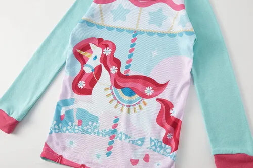 Miniatura 3 de AmberEft Pajamas for Girls 4-Piece PJs Cotton Pyjama Sets Sleepwear 2-12 Years