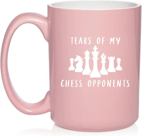 Miniatura 11 de Daylor Taza de café de cerámica con diseño de los oponentes de las lágrimas de mi ajedrez, regalo para ella, él, amigo, compañero de trabajo