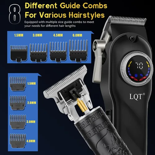 Miniatura 3 de Hair Clippers for Men Cordless, 4-Piece Grooming Kit with LED Display, Gift for Him - Includes Clippers, Trimmer, Foil Shaver & Nose Trimmer