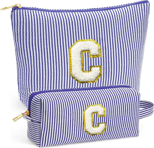 Miniatura 64 de Set de Bolsos de Maquillaje de Viaje - Bolso Inicial de Aseo de Viaje, Bolso de Cosméticos Portátil Bolso de Maquillaje de Viaje con Artículos Azul