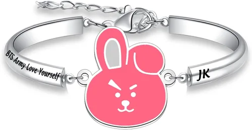 Love Yourself Pulsera Kpop Star Charm Pulsera de doble bucle regalo inspirador para amantes de la música, regalo de joyería para niñas fanáticos de
