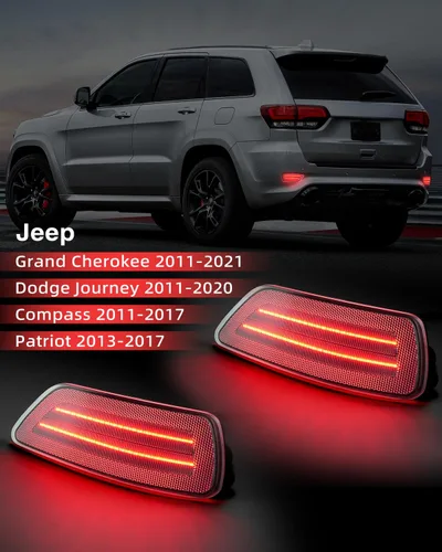 Miniatura 7 de Luces Reflectantes LED para Parachoques Trasero Compatibles con Luz Antiniebla para Jeep Compass 2011-2017, Conjunto de Luces para Grand Cherokee