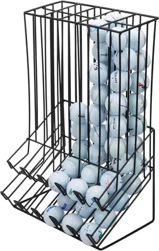 Miniatura 8 de MyGift Golf Ball Basket Holder - Matte Black Metal Wire Golf Ball Dispenser and Countertop Display Rack