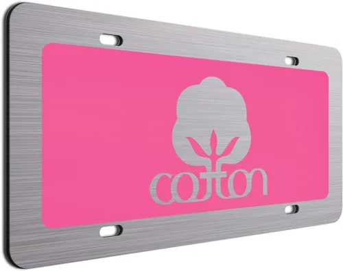 Miniatura 12 de Placa de matrícula decorativa de algodón blanco - 6"x12" de aluminio cepillado, etiqueta novedosa para exhibición en parachoques delantero