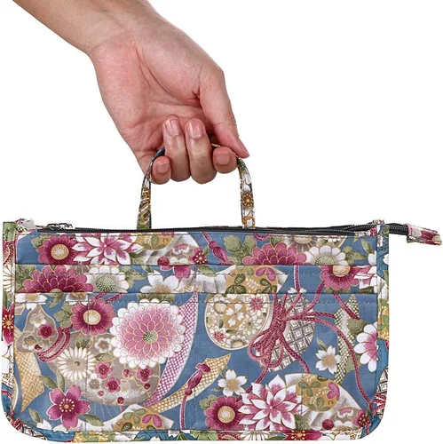 Miniatura 5 de BTSKY Organizador de bolso de impresión dentro del bolso, alta capacidad, 13 bolsillos, organizador con asa, girasol