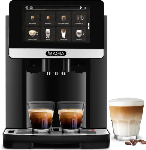 Miniatura 10 de Zulay Kitchen Magia Clasica - Máquina automática de café expreso con molinillo integrado, cafetera de panel táctil, espumador de leche con varita