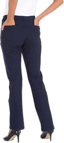 Miniatura 6 de HDE Pantalones de yoga para mujer, pierna recta, pantalones de meter con 8 bolsillos