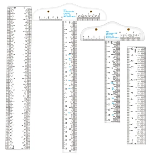 Miniatura 16 de Regla cuadrada en T transparente de acrílico de 12 pulgadas/11.8 in, en pulgadas y métrica, regla cuadrada T, transparente, regla en T