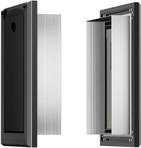 Miniatura 5 de [Classicmacher] Puerta para Perro de Servicio Pesado con Panel de Bloqueo Deslizante Doble, Puerta Grande de Aluminio para Perro para Puerta Negro