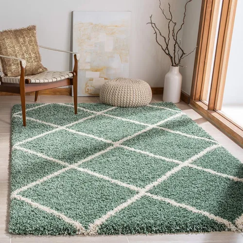 SAFAVIEH - Alfombra de la colección Hudson Shag, diseño de rejilla moderna, no desprende pelusa y de fácil cuidado, 2 pulgadas de grosor, ideal para
