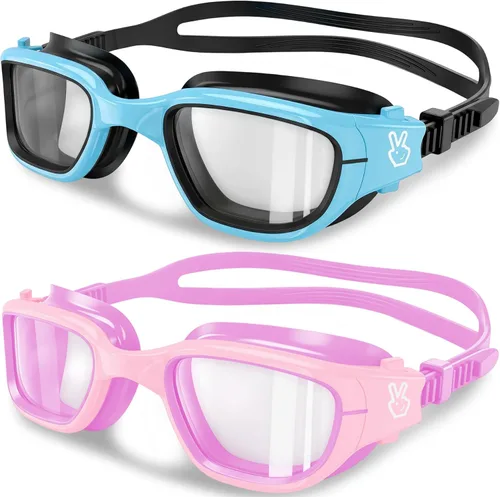 Miniatura 17 de Vvinca Gafas de natación para niños, gafas de natación para niños pequeños de 3 a 14 años, protección UV antivaho sin fugas, gafas de piscina