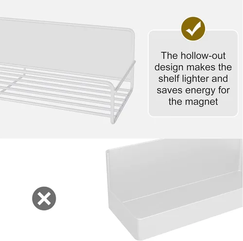 Miniatura 4 de Mystozer Paquete de 2 organizadores magnéticos blancos para especias, ahorrador de espacio para refrigerador y pizarra, estante de metal