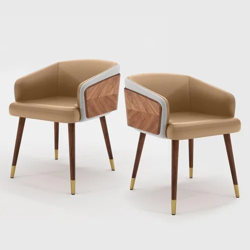 Miniatura 9 de ARTPLAN Juego de 2 sillas de comedor, sillas decorativas tapizadas de tela para sala de estar, sillas de brazo para muebles de interior del hogar