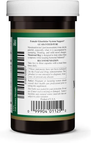 Miniatura 3 de Nature's Sunshine Menstrual Reg, 100 cápsulas, Kosher Suplemento de hierbas ayuda a mantener el equilibrio hormonal y promueve un ciclo menstrual