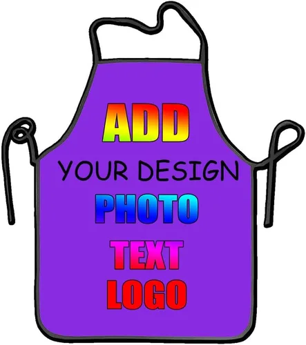 Miniatura 29 de NALAHOME Delantales personalizados para hombres y mujeres delantales personalizados con logotipo de texto fotográfico Negro