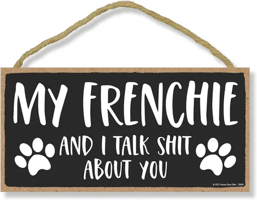 Miniatura 7 de Honey Dew Gifts, My Doberman and I Talk Shit About You, 10 x 5 pulgadas, letrero colgante de pared, decoración para amantes de los perros, regalos