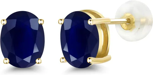 Miniatura 79 de Gem Stone King Aretes de oro de 14 quilates con piedra natal ovalada de 0.315 x 0.236 in Aretes de oro para mujer