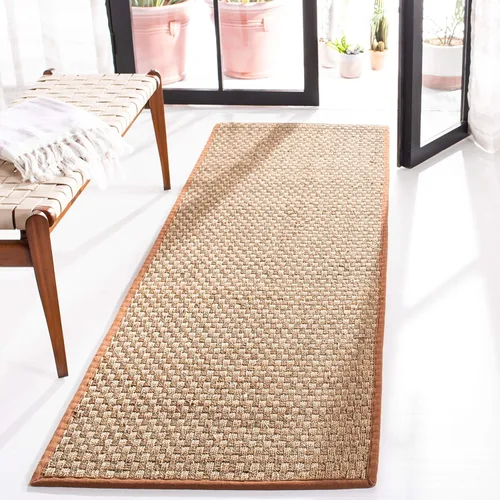 Miniatura 73 de Safavieh Natural Fiber NF114P - Alfombra redonda de hierba marina, tejido de canasta, con borde, de 244 cm, color gris Natural/ gris