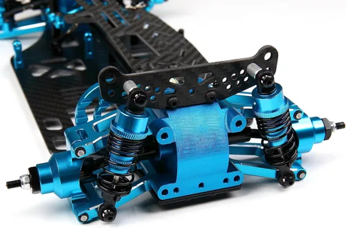 Miniatura 3 de TT-01 CNC Aluminio Fibra de Carbono Marco Chasis Actualización Componentes para 1/10 RC Car TT01 (azul)
