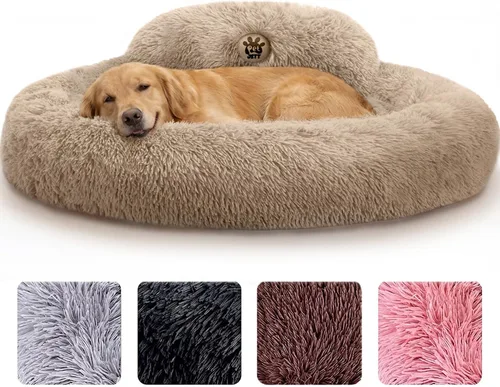Miniatura 23 de PetJett - Cama calmante para perros pequeños, camas en forma de dona de 23 pulgadas, antideslizante y lavable, cama para mascotas de piel sintética