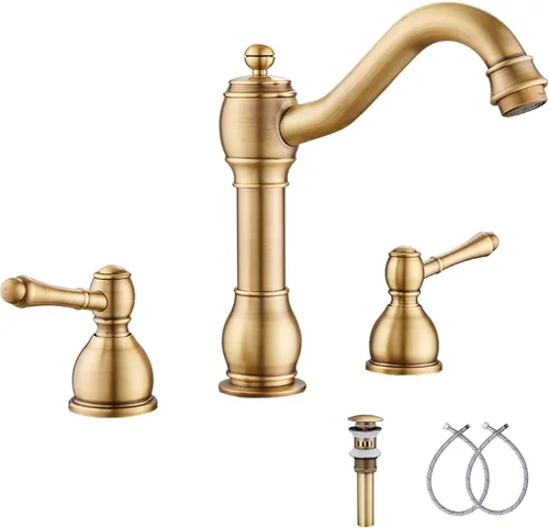 Miniatura 26 de Grifo giratorio de 360 ° con un solo orificio para lavabo de baño, desagüe desplegable a juego sin desbordamiento, bronce aceitado Bronce frotado