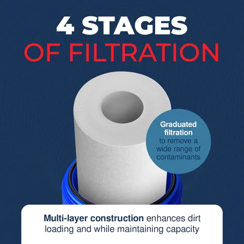 Miniatura 4 de Filtro de agua para sedimentos fabricado en Estados Unidos, 10 x 4.5 pulgadas, repuesto para Pentair Pentek DGD-5005, GE® GXWH40L, GXWH35F