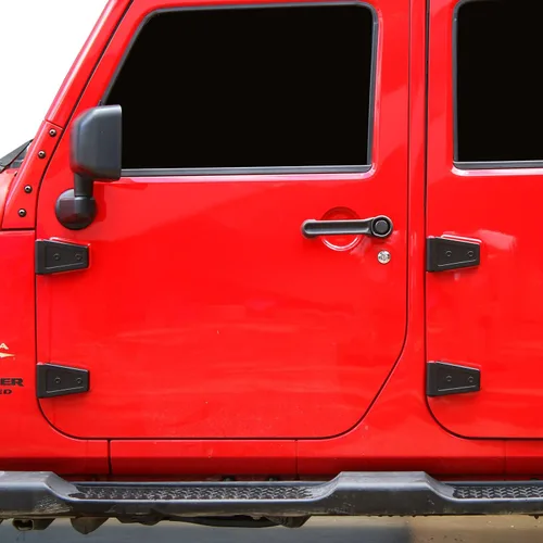 Miniatura 3 de JeCar Cubiertas de Bisagras de Puerta ABS Accesorios Exteriores para Jeep Wrangler JK JKU 2007-2018, Negro