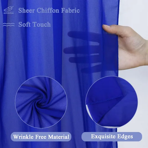 Miniatura 3 de FANPROMS Cortinas azules para arco de boda, cortinas de tela de gasa de 20 pies, 1 panel, arcos de boda para ceremonia, cortinas de telón de fondo