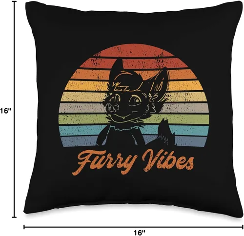 Miniatura 4 de Furry Fandom Furries Give Huggies Apparel Retro Fandom Furry Vibes-Cute OwO Fursuit - Almohada de 15.7 x 15.7 in, multicolor