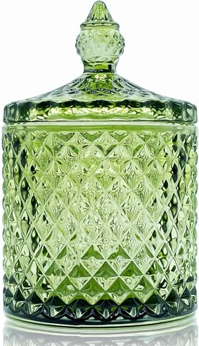 Miniatura 17 de Frasco de vidrio para caramelos de Navidad con relieve de lujo, con tapas, para joyas, tarros de caja de joyería small crown