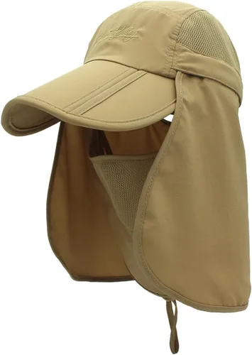 Miniatura 10 de Sombrero de sol transpirable de ala ancha UPF 50+ con solapa para el cuello, protección UV, gorra de secado rápido para verano, pesca al aire libre