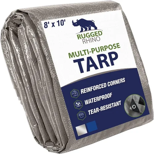 Miniatura 13 de RUGGED RHINO Lona resistente 100% impermeable para todo tipo de clima, lonas resistentes a la temperatura UV de 5 mil, cubierta multiusos de alta