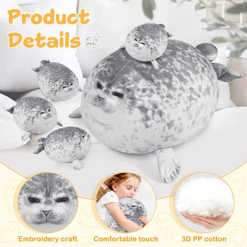 Miniatura 6 de KMUYSL Juguetes para edades 0 1 2 3 4 5 6 7 8+ años - Muñeca de peluche mamá con 4 bebés en su barriga, juego de juguetes de peluche suave, regalos