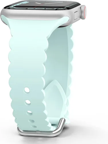 Miniatura 7 de Sunnywoo Correa Deportiva de Silicona con Encaje Compatible con Apple Watch de 38mm 40mm 41mm 42mm 44mm 45mm 46mm 49mm para Mujeres, Correa de Puño