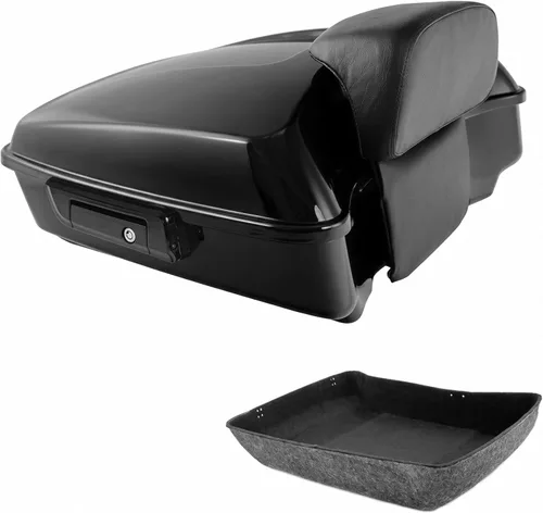 Miniatura 4 de TCMT Pestillos Negros de 10.7" para Maletero Cortado, Almohadilla de Respaldo, Luz Trasera LED con Señal de Giro Compatible con Harley Touring