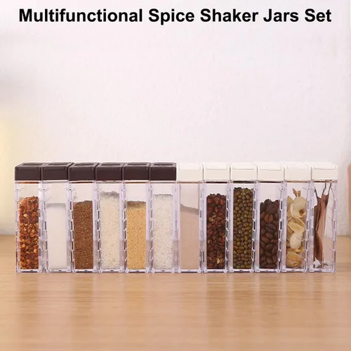 Miniatura 9 de Juego de 12 frascos para condimentos, salero y pimentero, juego de condimentos para condimentos, cajas dispensadoras de especias, botellas #UN