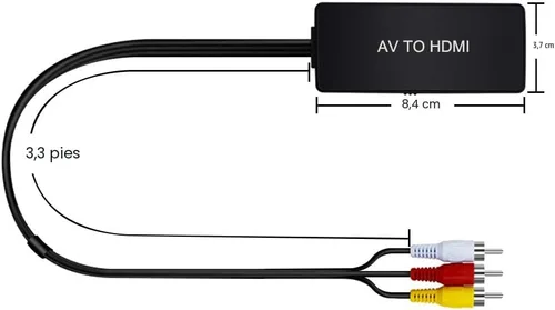 Miniatura 6 de Convertidor HDMI a AV Adaptador de convertidor compuesto HDMI a RCA, compatible con PAL/NTSC, soporte 1080P, compatible con Roku/Fire