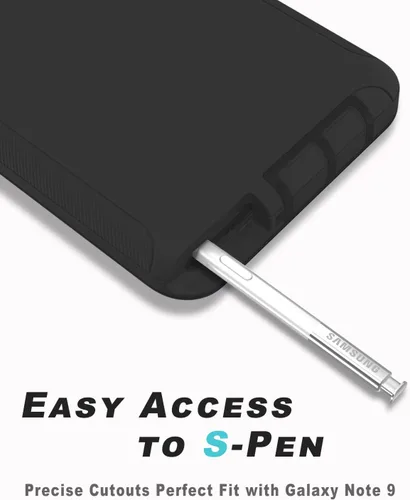 Miniatura 5 de Funda para Samsung Galaxy Note 9, a prueba de caídas, a prueba de golpes, resistente, funda protectora para Samsung Note 9, 6.4 pulgadas (negro)