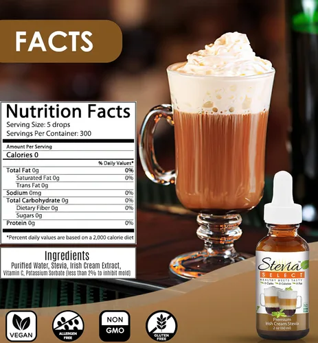 Miniatura 6 de Stevia Drops Butterscotch, Irish Cream, & Maple Stevia Select Keto Coffee Sugar-Free Stevia Flavors Bundle (3) Pack